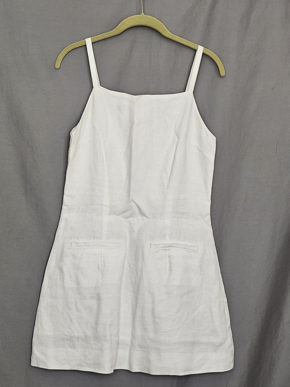 Reformation White Linen Mini Slip Dress